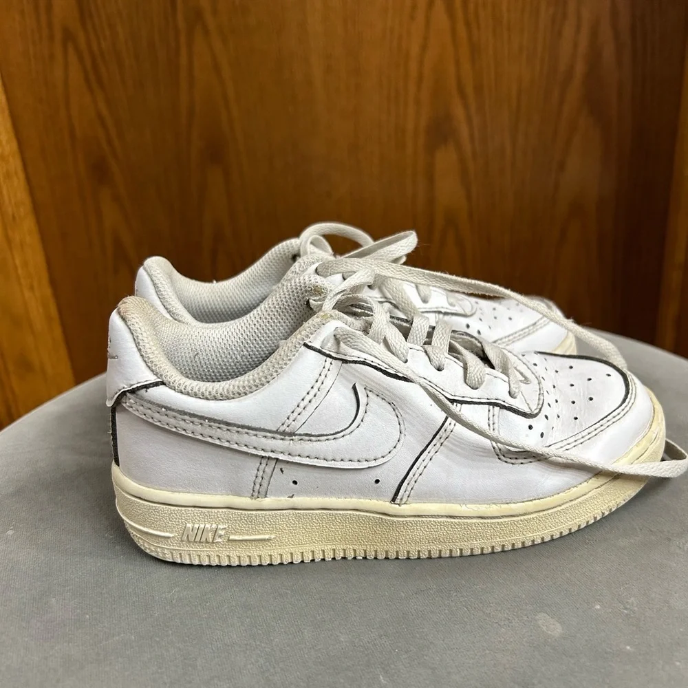 Nike Air Force 1 White Leather Youth Size 12